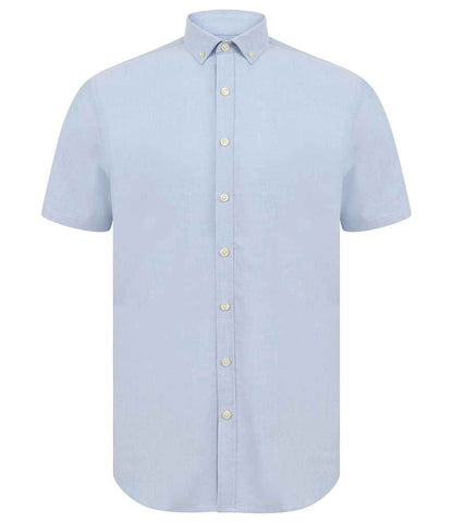 Henbury - Modern Short Sleeve Slim Fit Oxford Shirt - H517S BLK S