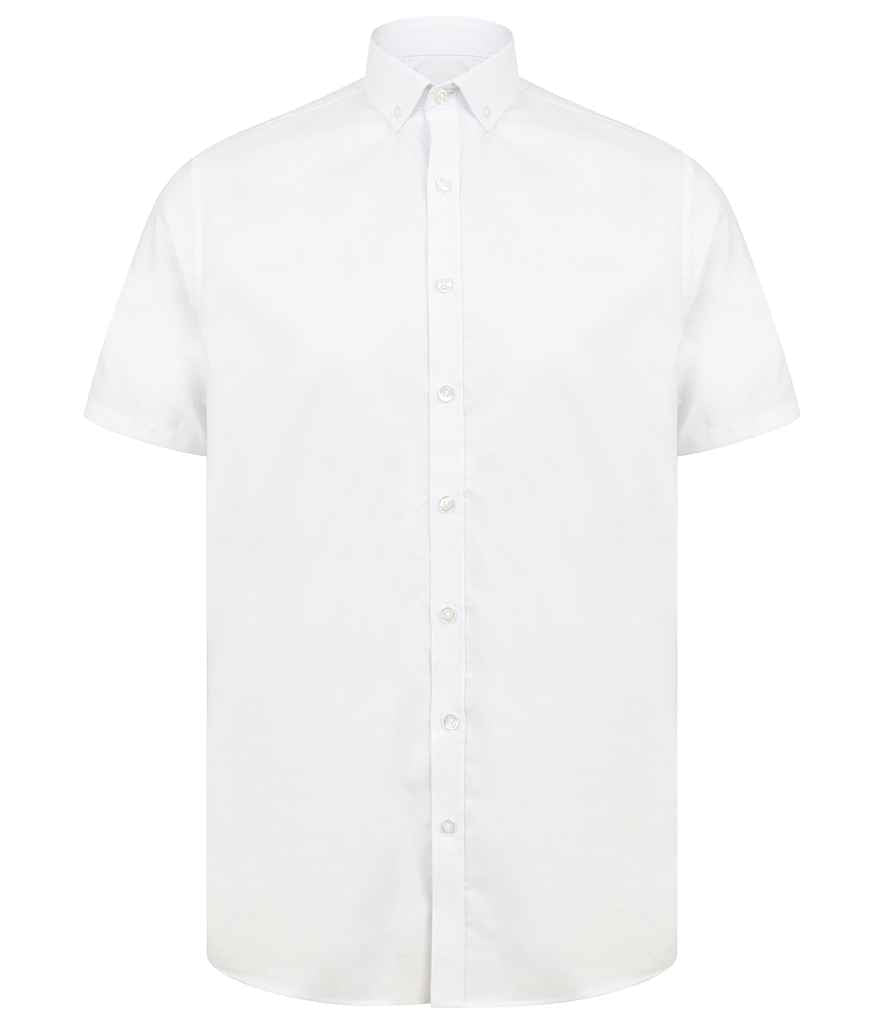 Henbury - Modern Short Sleeve Slim Fit Oxford Shirt - H517S WHI S