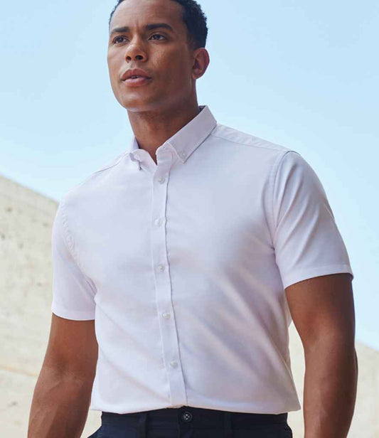 Henbury - Modern Short Sleeve Slim Fit Oxford Shirt - Pierre Francis