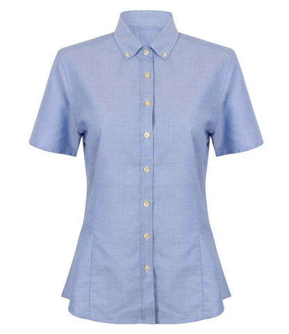 Henbury - Ladies Modern Short Sleeve Regular Fit Oxford Shirt - H518R BLU XS/R
