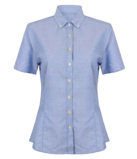 Henbury - Ladies Modern Short Sleeve Regular Fit Oxford Shirt - H518R BLU XS/R
