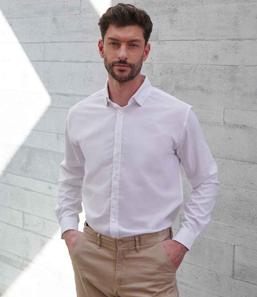 Henbury - Long Sleeved Cotton Feel Coolplus® Shirt