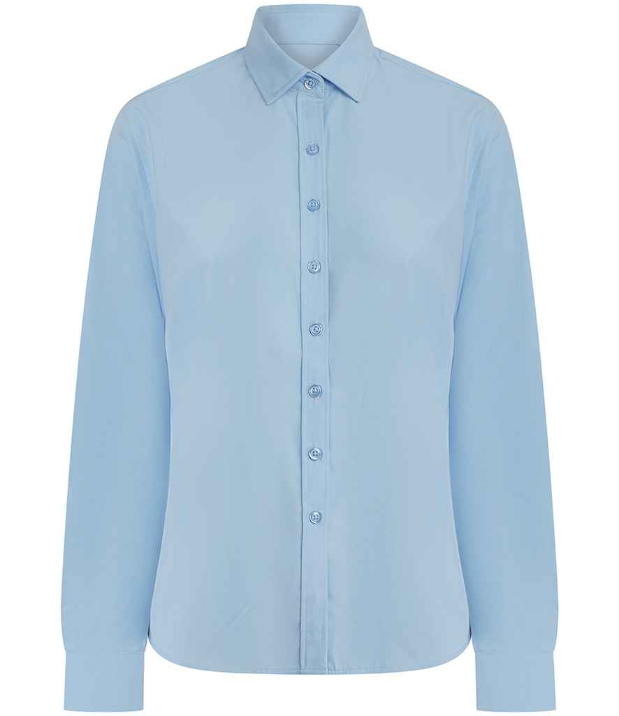 Henbury - Ladies Long Sleeved Cotton Feel Coolplus® Shirt - H583 BLK XS