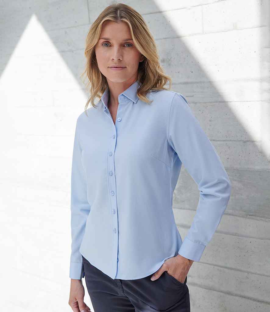 Henbury - Ladies Long Sleeved Cotton Feel Coolplus® Shirt - H583 LBL XS