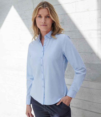 Henbury - Ladies Long Sleeved Cotton Feel Coolplus® Shirt - H583 LBL XS