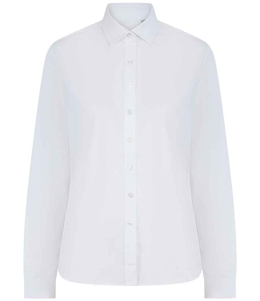 Henbury - Ladies Long Sleeved Cotton Feel Coolplus® Shirt - H583 WHI XS