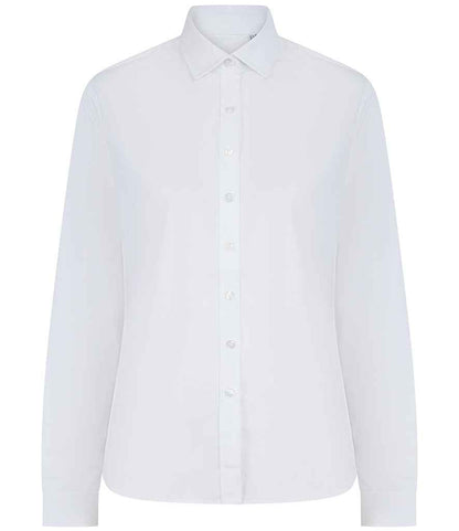 Henbury - Ladies Long Sleeved Cotton Feel Coolplus® Shirt - H583 WHI XS