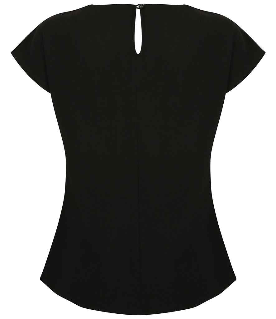 Henbury - Ladies Pleat Front Short Sleeve Blouse