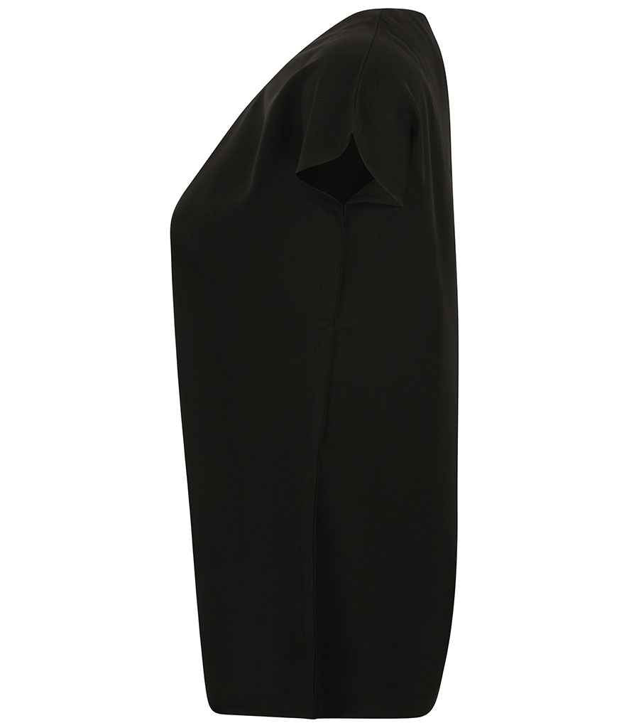 Henbury - Ladies Pleat Front Short Sleeve Blouse - Pierre Francis