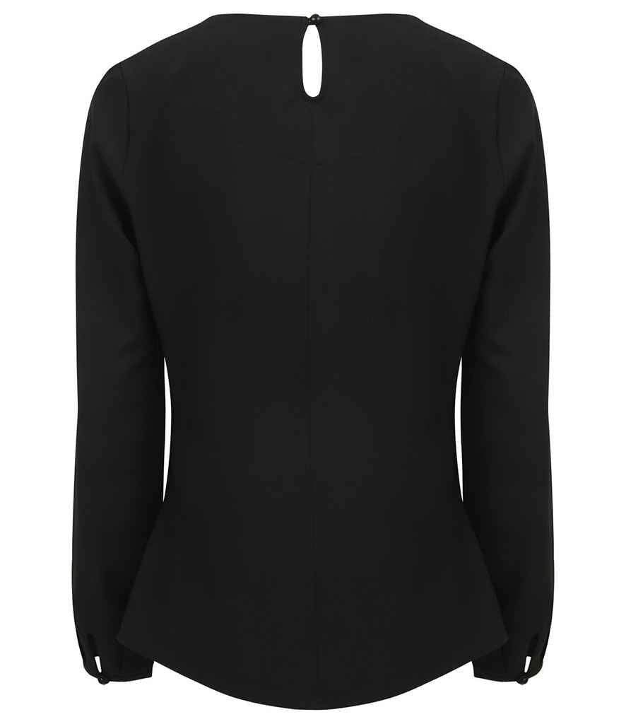 Henbury - Ladies Pleat Front Long Sleeve Blouse