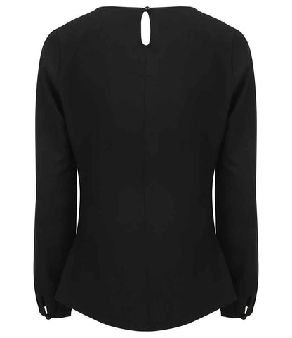 Henbury - Ladies Pleat Front Long Sleeve Blouse - Pierre Francis