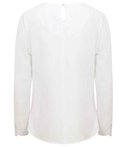 Henbury - Ladies Pleat Front Long Sleeve Blouse - Pierre Francis