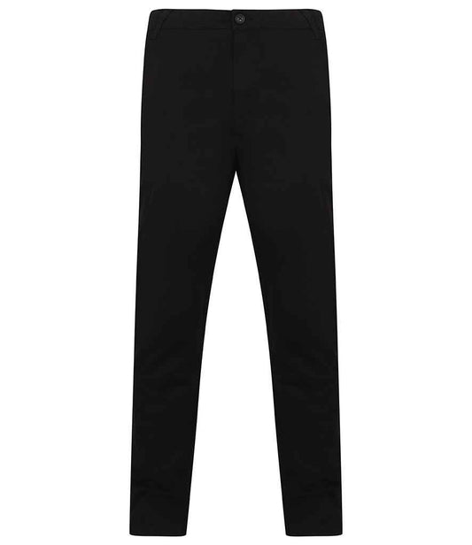 Henbury - Stretch Flex Waistband Chino Trousers - H650 BLK 30/R