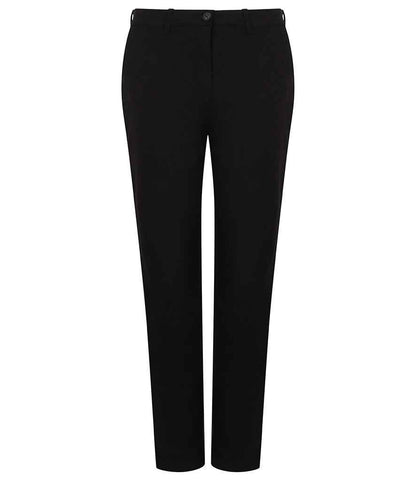 Henbury - Ladies Stretch Chino Trousers - H651 BLK 8/R