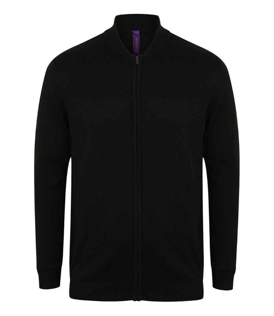 Henbury - Unisex Zip Through Cardigan - H718 BLK XXS