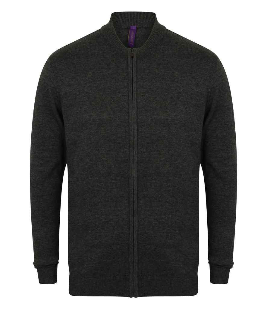 Henbury - Unisex Zip Through Cardigan - H718 BLK XXS