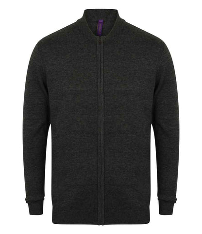 Henbury - Unisex Zip Through Cardigan - H718 BLK XXS