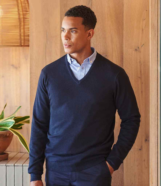 Henbury Lightweight Cotton Acrylic V Neck Sweater - Pierre Francis