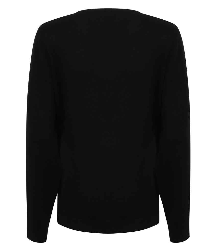 Henbury - Ladies Lightweight Cotton Acrylic V Neck Sweater