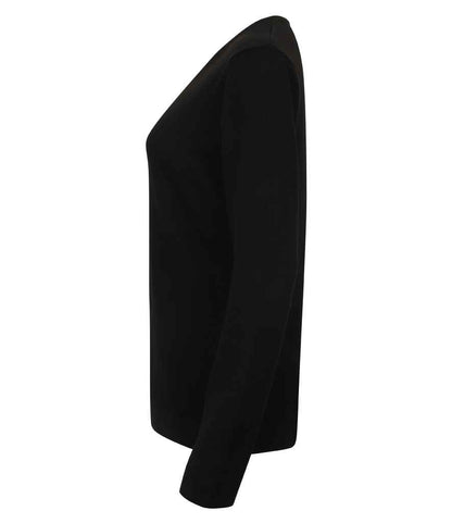 Henbury Ladies Lightweight Cotton Acrylic V Neck Sweater - Pierre Francis