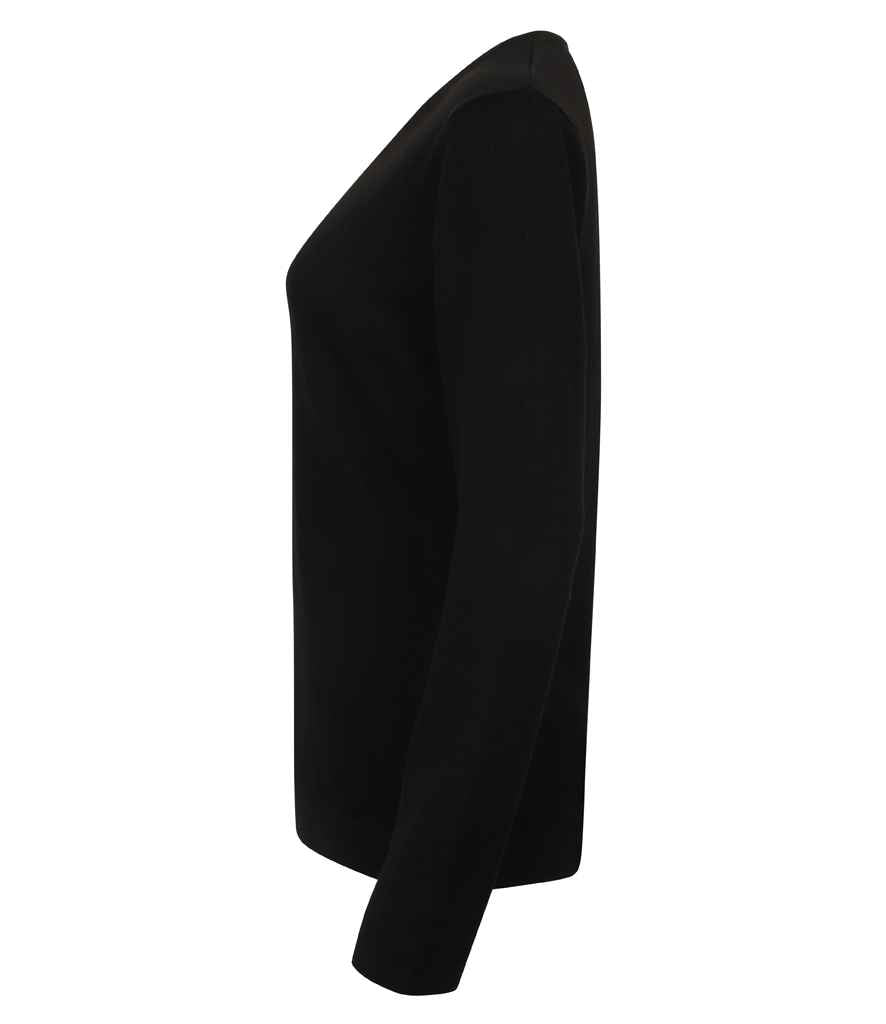 Henbury - Ladies Lightweight Cotton Acrylic V Neck Sweater