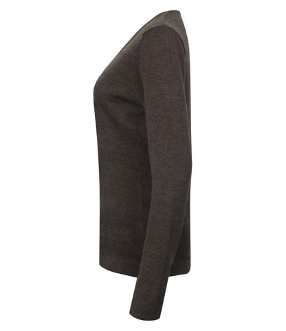 Henbury Ladies Lightweight Cotton Acrylic V Neck Sweater - Pierre Francis