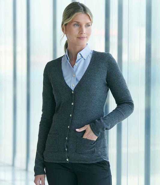 Henbury - Ladies Cotton Acrylic V Neck Cardigan