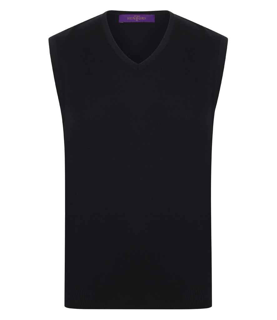 Henbury - Lightweight Sleeveless Cotton Acrylic V Neck Sweater