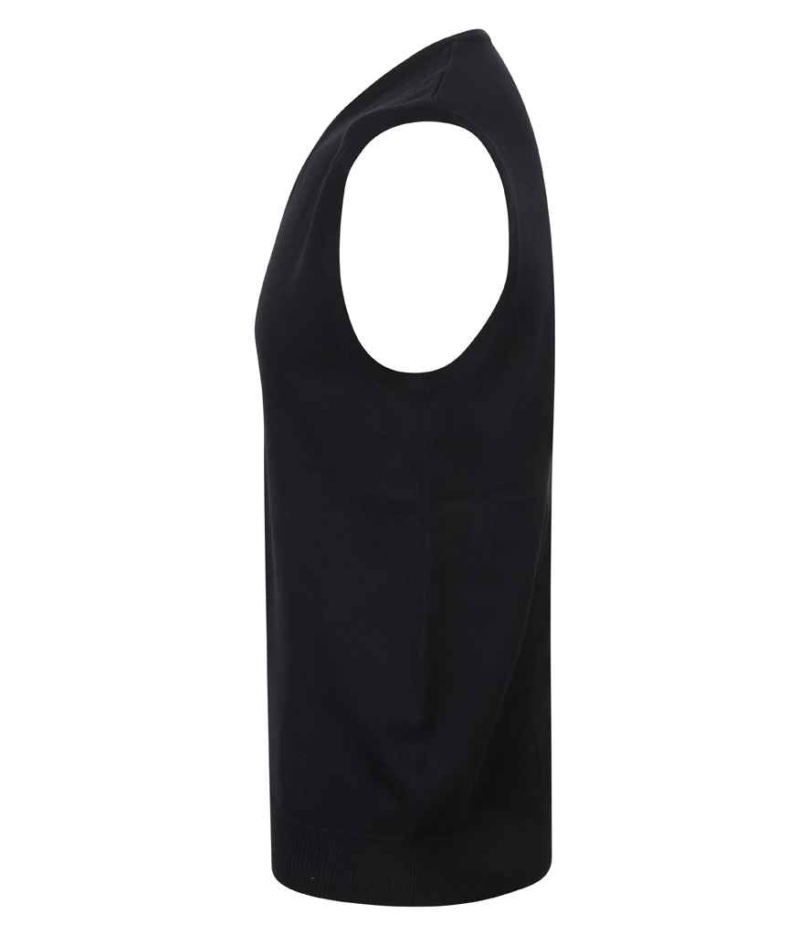 Henbury - Lightweight Sleeveless Cotton Acrylic V Neck Sweater