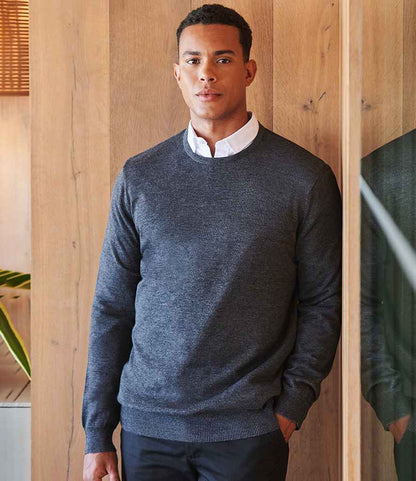 Henbury - Lightweight Cotton Acrylic Crew Neck Sweater - H725 GYM S