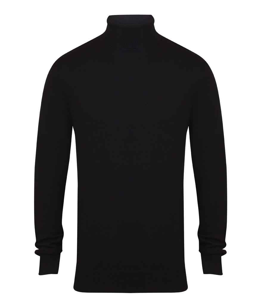 Henbury - Roll Neck Sweater - H727 BLK XS