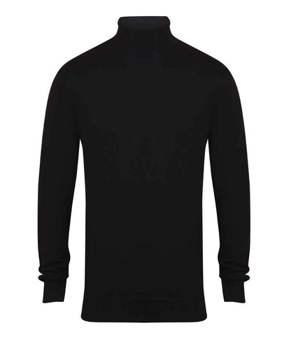 Henbury - Roll Neck Sweater - H727 BLK XS