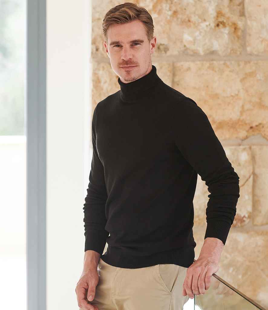 Henbury - Roll Neck Sweater - H727 BLK XS