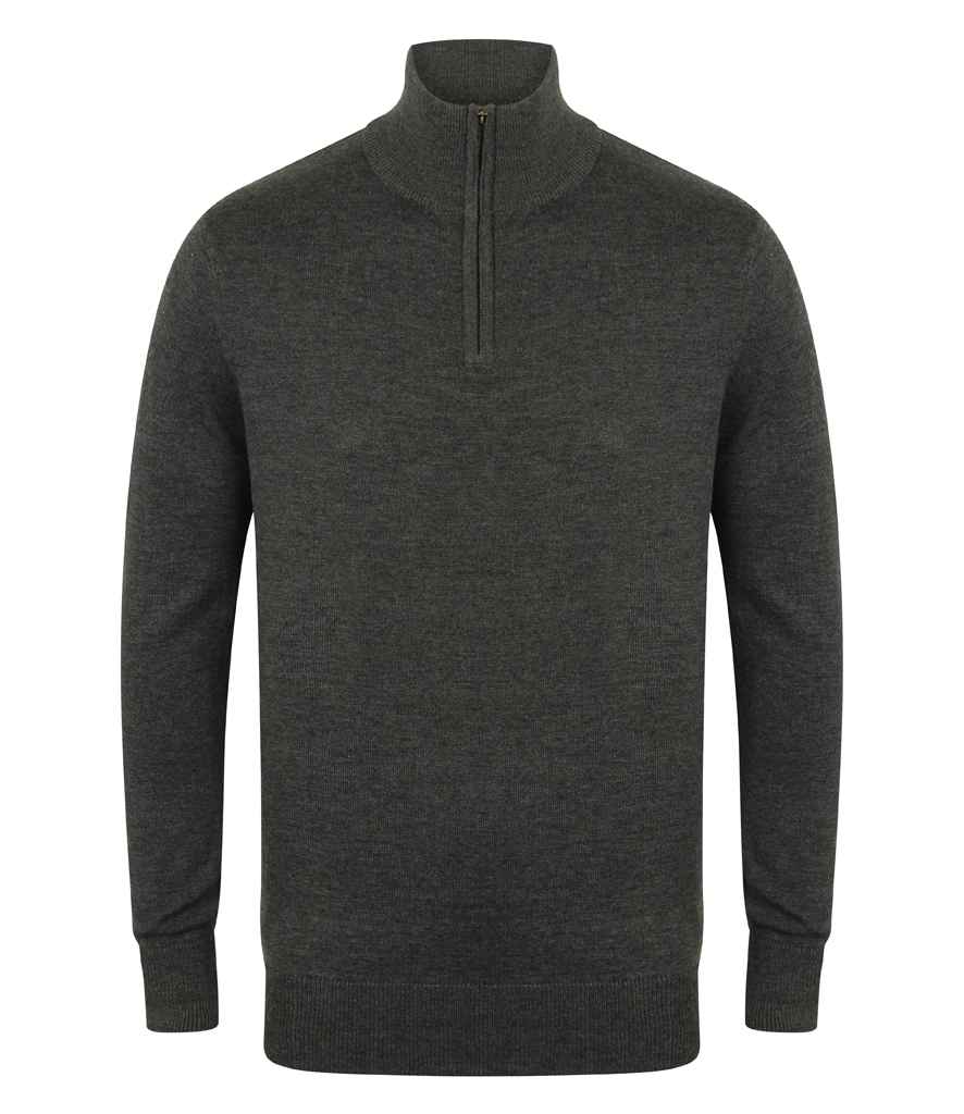 Henbury - Zip Neck Sweater - H729 GYM XS