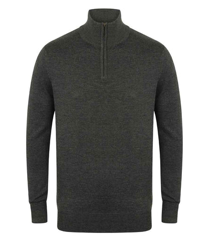Henbury - Zip Neck Sweater - H729 GYM XS