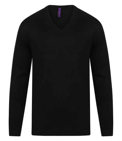 Henbury - Acrylic V Neck Sweater - H760 NAV XXS