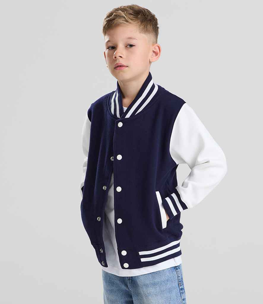 AWDis - Kids Varsity Jacket - JH043B OX/WH 3-4