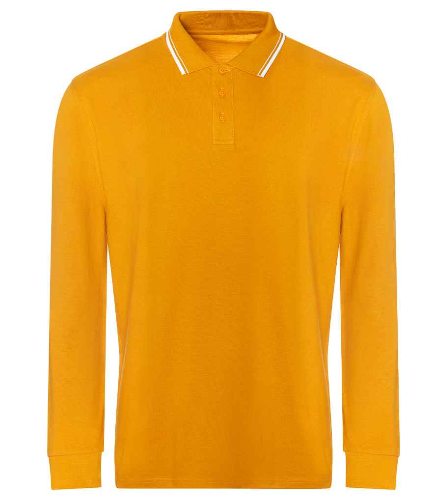 AWDis - Long Sleeve Tipped 100 Polo Shirt - JP103 MU/WH S