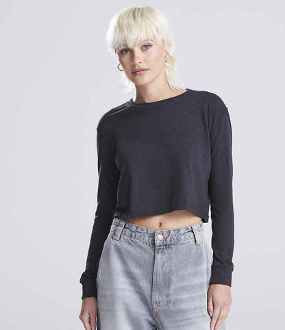 AWDis - Ladies Long Sleeve Cropped T-Shirt - JT016 HBK XS