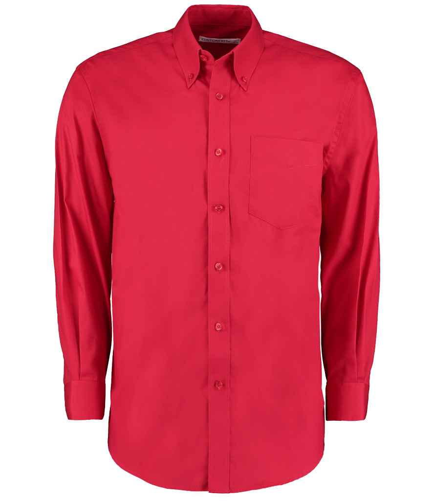 Kustom Kit - Premium Long Sleeve Classic Fit Oxford Shirt - K105 RED 14.5