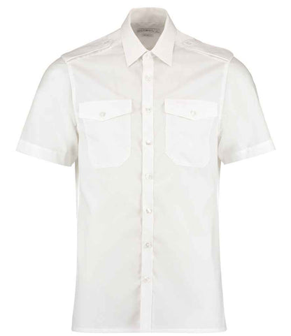 Kustom Kit - Short Sleeve Tailored Pilot Shirt - K133 WHI 14.5