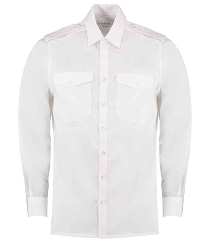 Kustom Kit - Long Sleeve Tailored Pilot Shirt - K134 WHI 14.5