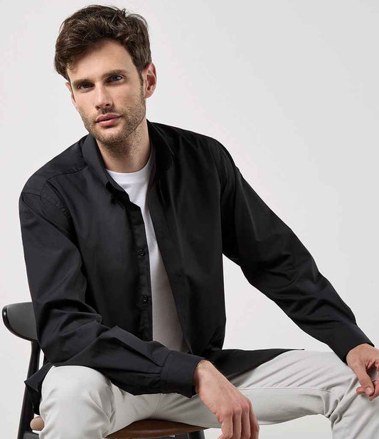 Kustom Kit - Long Sleeve Classic Fit Workforce Shirt - K140 BLK S