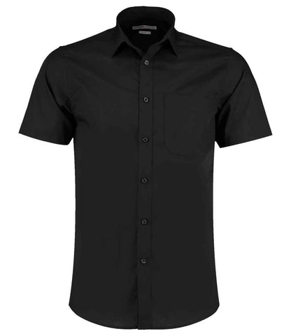 Kustom Kit - Short Sleeve Tailored Poplin Shirt - K141 BLK 13.5