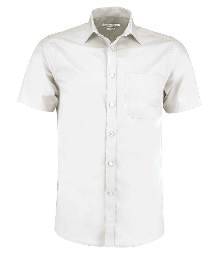 Kustom Kit - Short Sleeve Tailored Poplin Shirt - K141 WHI 13.5
