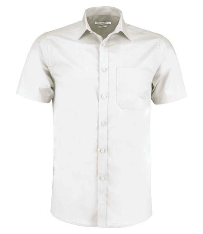 Kustom Kit - Short Sleeve Tailored Poplin Shirt - K141 WHI 13.5