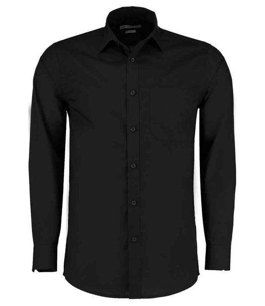 Kustom Kit - Long Sleeve Tailored Poplin Shirt - K142 BLK 13.5