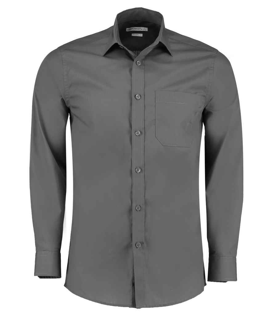 Kustom Kit - Long Sleeve Tailored Poplin Shirt - Pierre Francis