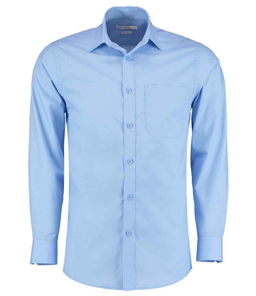 Kustom Kit - Long Sleeve Tailored Poplin Shirt - K142 LBL 14.5