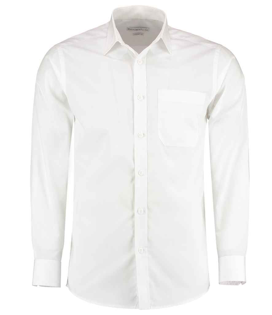 Kustom Kit - Long Sleeve Tailored Poplin Shirt - K142 BLK 13.5